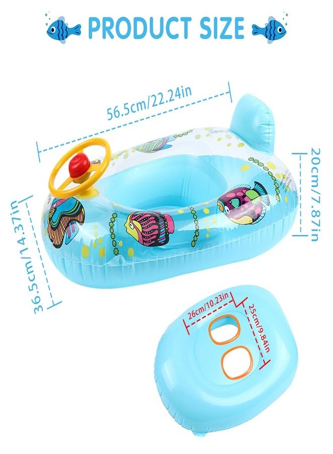 Optifit® Kids Inflatable Swimming Ring with Cartoon Steering Wheel & Horn, Durable PVC, Leakproof Valve, 55-57cm Ideal for Toddlers 3-5 Years - Fun & Safe Pool Float for Beach & Indoor Pools - Image 2